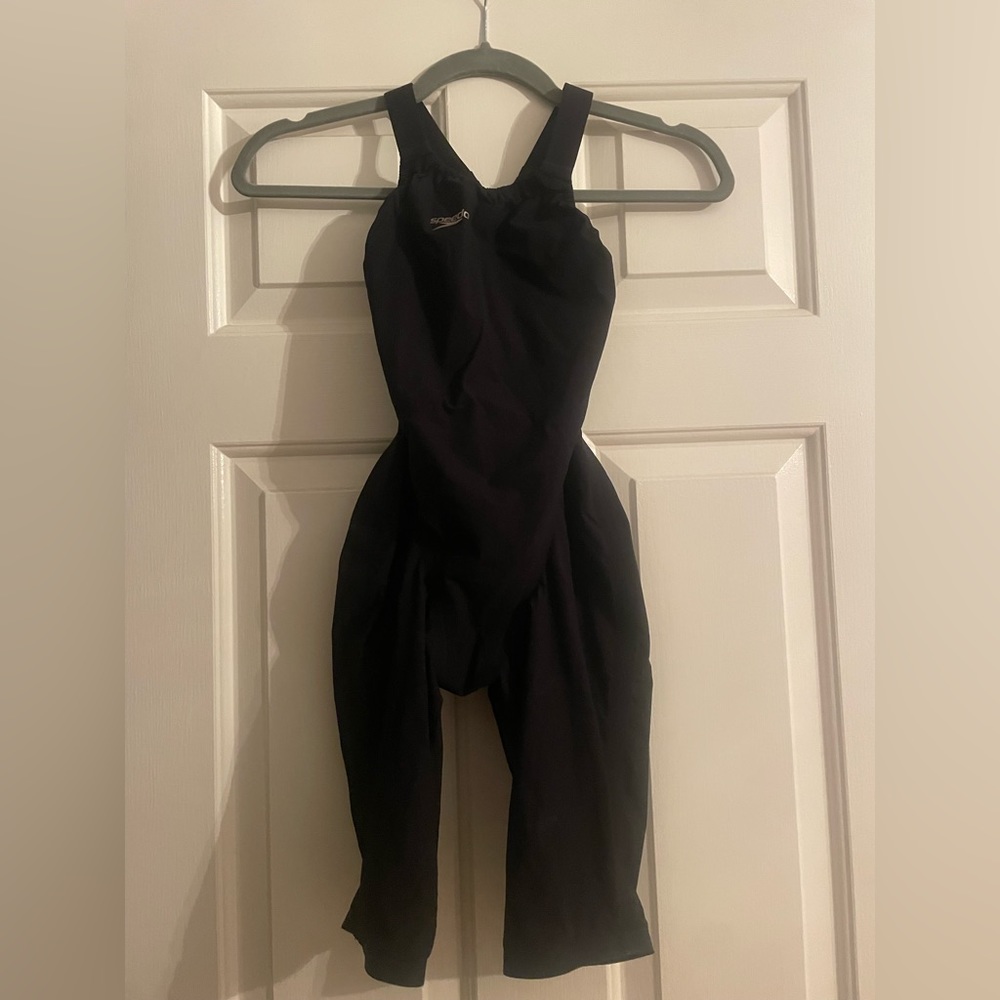 Speedo tech suit LZR solid black.
